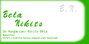 bela nikits business card
